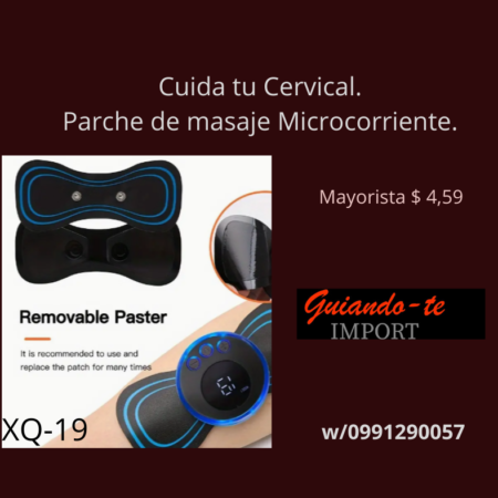 XQ’19 Mini masajeador eléctrico portátil para espalda, hombros, cuello, cervicales, Parche de masaje