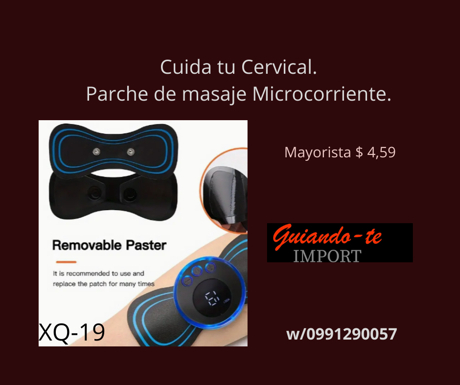 XQ’19 Mini masajeador eléctrico portátil para espalda, hombros, cuello, cervicales, Parche de masaje